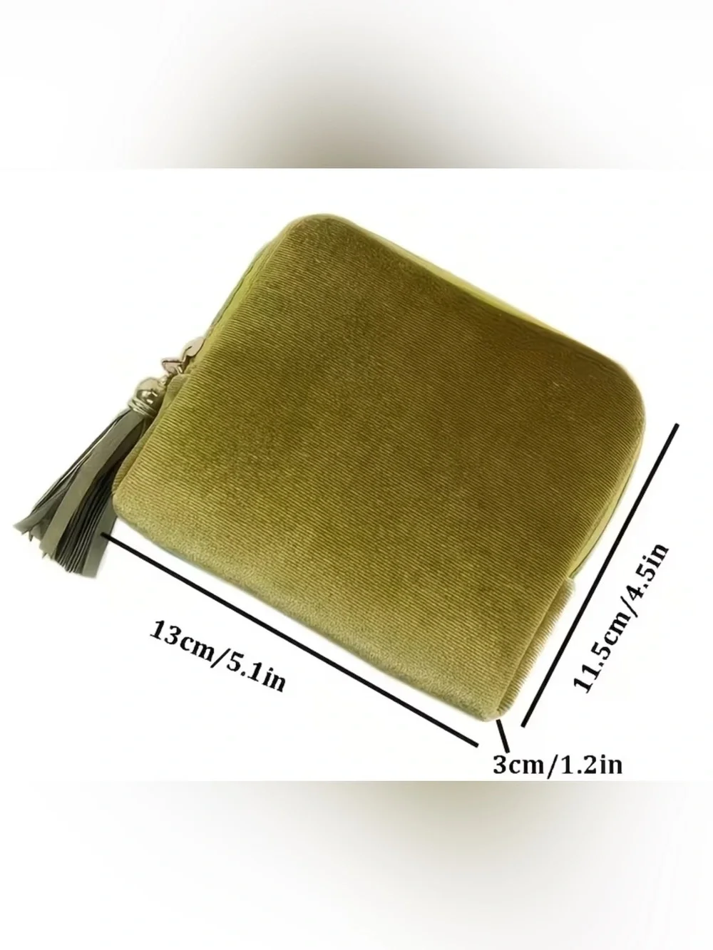 NWT Olive Green Velvet Jewelry Case Pouch